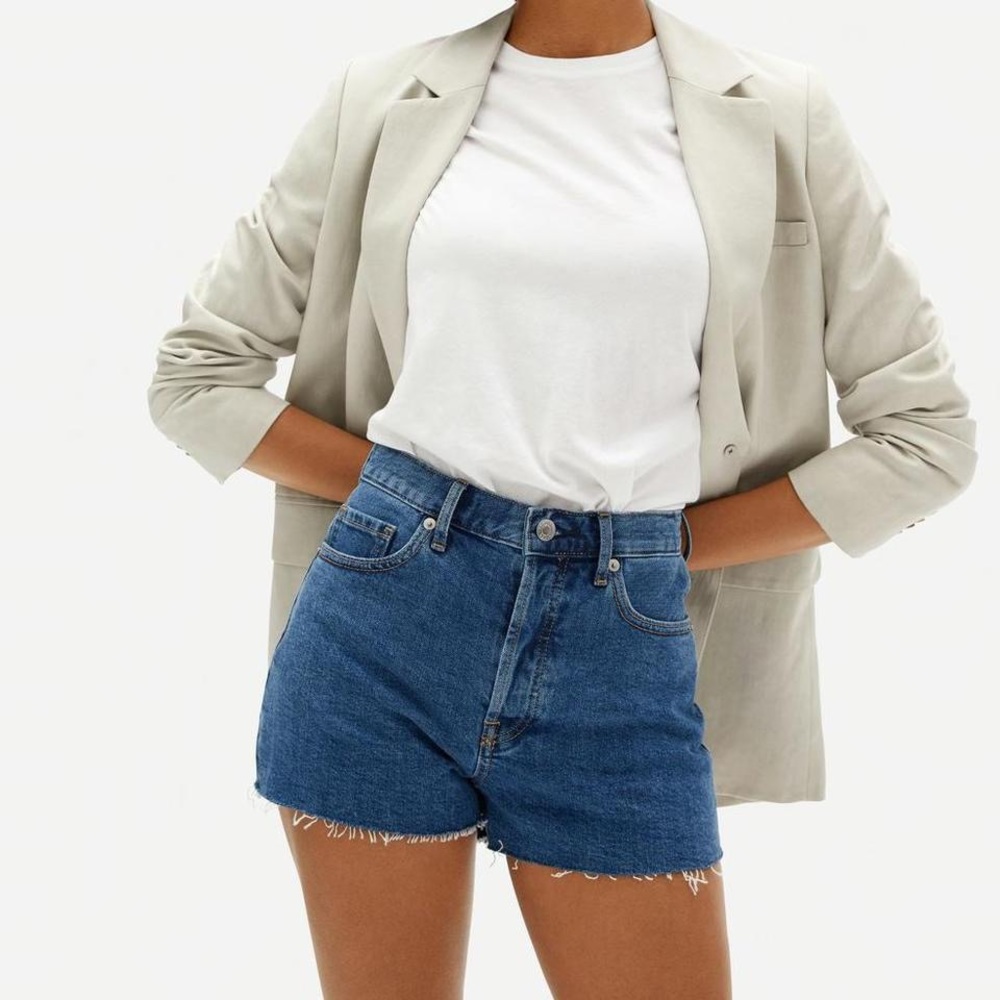 Everlane denim high rise mom shorts